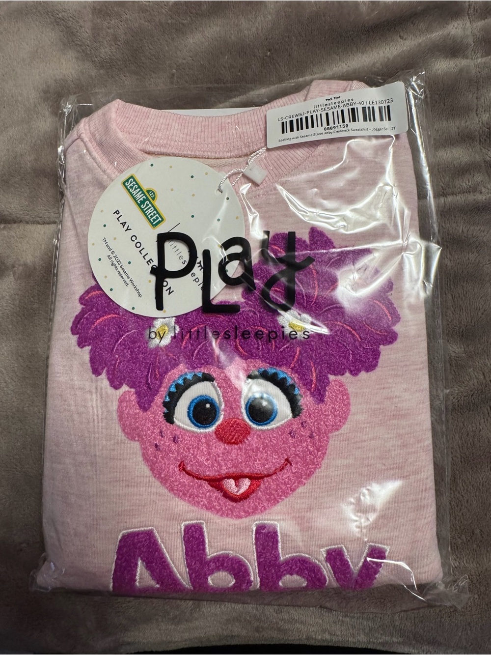 Little Sleepies Light Pink Abby Crewneck + Jogger Set